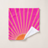 Soleil Sunrise Hot Rose Et Orange Preppy Sunshine (Gant de toilette)