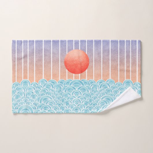 Soleil sur la mer (Serviette à main)