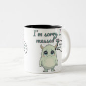 Solemn Sorry – Minimalist Cute Monster Apology Mug (Devant droit)