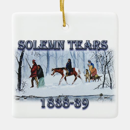 Solemn Tears toont de Cherokee Trail Keramisch Ornament (Voorkant)