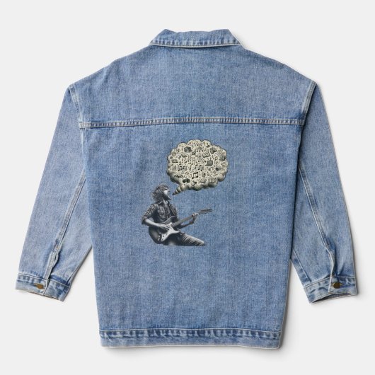 Solfeggio explosieve gitaar speler denim jacket (Achterkant)