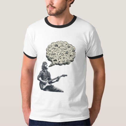 Solfeggio explosieve gitaar speler t-shirt (Voorkant)