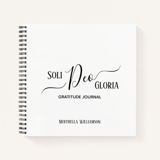 SOLI DEO GLORIA Journal de Gratitude personnalisée (Devant)