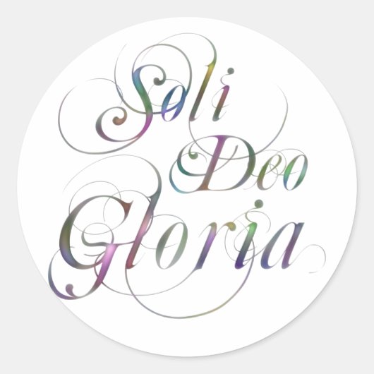 Soli Deo Gloria Ronde Sticker (Voorkant)