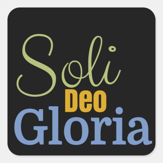 Soli Deo Gloria Vierkante Sticker (Voorkant)