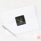 Soli Deo Gloria Vierkante Sticker (Envelop)