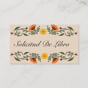 Solicitud de libro para bebe, Floral Baby shower Informatiekaartje