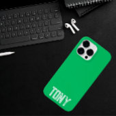 Solid Apple Green Custom Name Monogram Case-Mate iPhone Case
