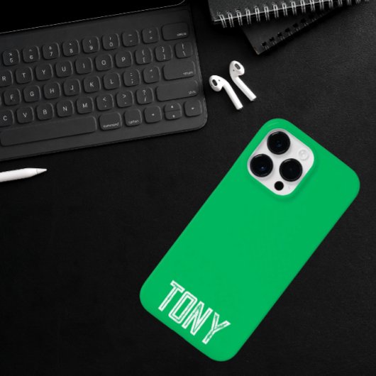 Solid Apple Green Custom Name Monogram Case-Mate iPhone Case