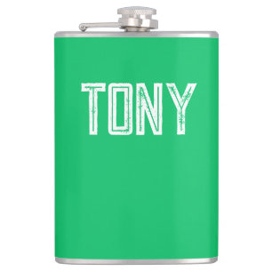 Solid Apple Green Custom Name Monogram Heupfles