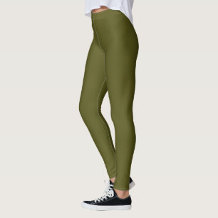 Solid Army Green Decard on Leggings