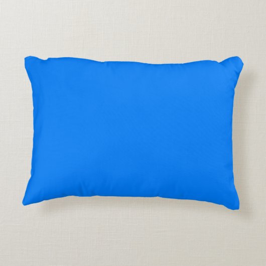Solid Azure Blue Accent Kussen (Achterkant)