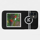 Solid black, aangepast monogram initiaal, foto Case-Mate iPhone case (Achterkant (horizontaal))