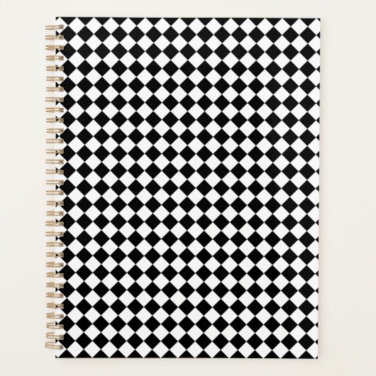 Solid Black and White Chevron Pattern Standard Planner (Voorkant)