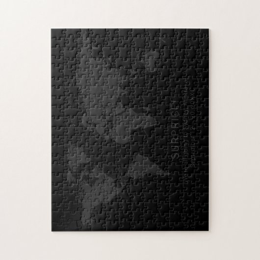 Solid Black Dark Wereldkaart Secret verrassingsber Legpuzzel (Verticaal)