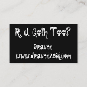 Solid Black Gothic Visitekaartjes