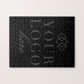 Solid Black Je geheime bericht | Aangepaste Logo Legpuzzel (Horizontaal)
