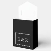 Solid Black met witte bruiloft Detail Bedankdoosjes (Geopend)