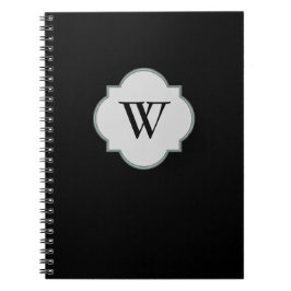 Solid Black Monogram sjabloon Notitieboek