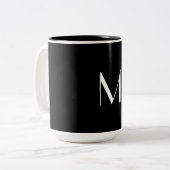 Solid Black - Monogram toevoegen Tweekleurige Koffiemok (Voorkant links)