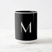 Solid Black - Monogram toevoegen Tweekleurige Koffiemok (Center)