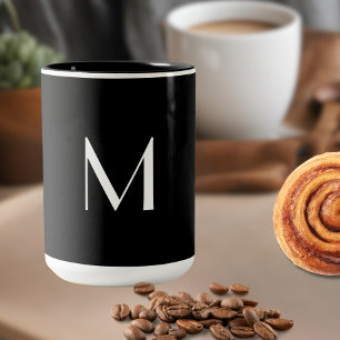 Solid Black - Monogram toevoegen Tweekleurige Koffiemok