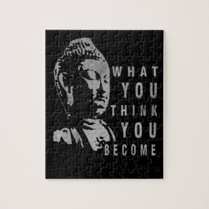 Solid Black Motivatie Buddha Quote Quote Legpuzzel