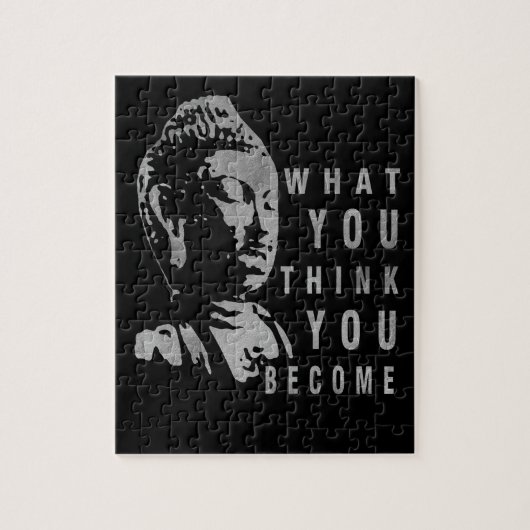Solid Black Motivatie Buddha Quote Quote Legpuzzel (Verticaal)