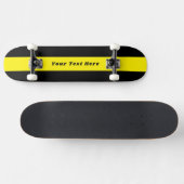 Solid Black Skateboard with Your Custom Message (Horz)