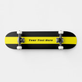 Solid Black Skateboard with Your Custom Message (Horz)