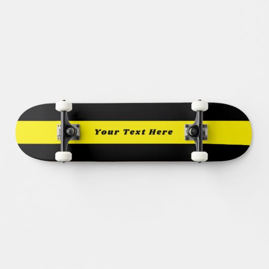 Solid Black Skateboard with Your Custom Message (Horz)