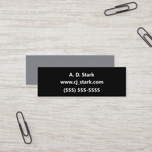 Solid Black tweekleurige mini-Visitekaartjes Mini Visitekaartje (Voorkant / Achterkant in situ)