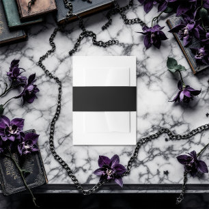 Solid Black Uitnodigingen Wikkel