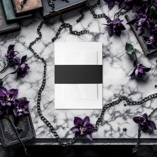 Solid Black Uitnodigingen Wikkel