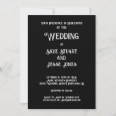 Solid Black Wedding Invitation Kaart (Voorkant)