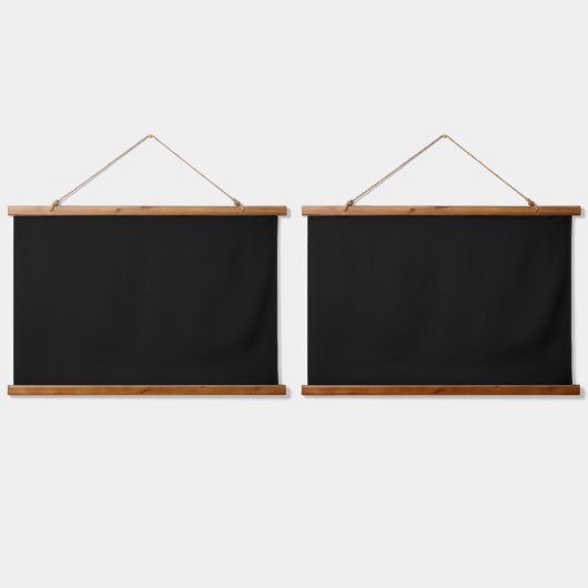 Solid Black WFH achtergrondscherm achtergrond Twee Hangend Wandkleed (Dubbel)