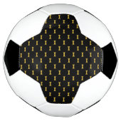 Solid Black with Metallic Gold Mark Style Voetbal (Gedraaid)