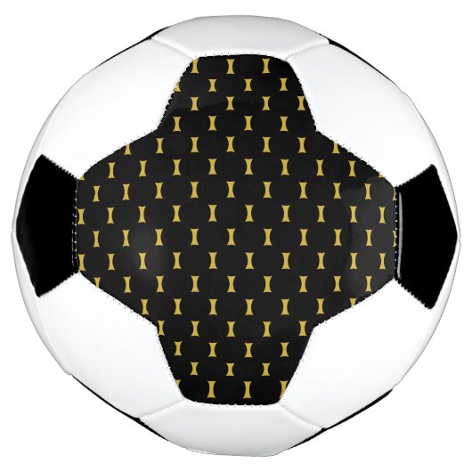 Solid Black with Metallic Gold Mark Style Voetbal (Gedraaid)