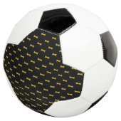 Solid Black with Metallic Gold Mark Style Voetbal (Drie kwart)