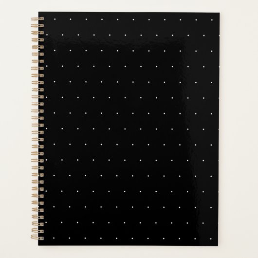 Solid Black with White Dot Style Planner (Voorkant)