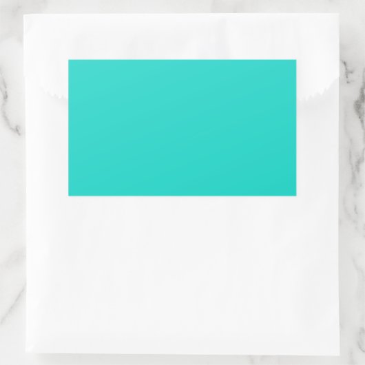 Solid bright turquoise rechthoekige sticker (Tas)