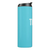 Solid BrightStor Blue Custom Name Monogram Thermosbeker (Gedraaid links)