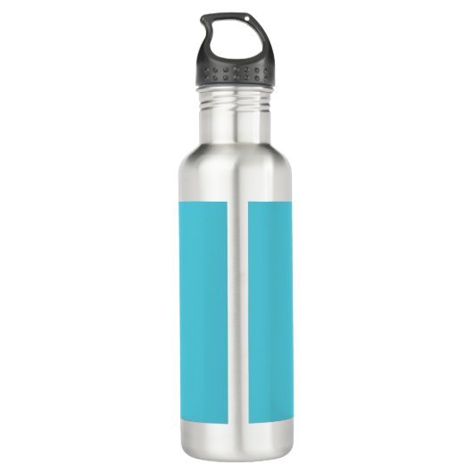Solid BrightStor Blue Custom Name Monogram Waterfles (Achterkant)