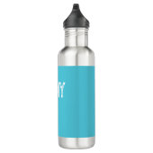 Solid BrightStor Blue Custom Name Monogram Waterfles (Rechts)