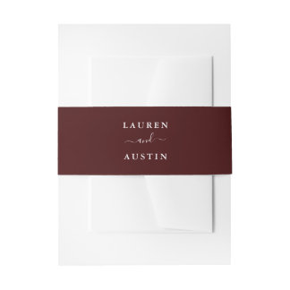 Solid Burgundy Wedding Uitnodigingen Wikkel