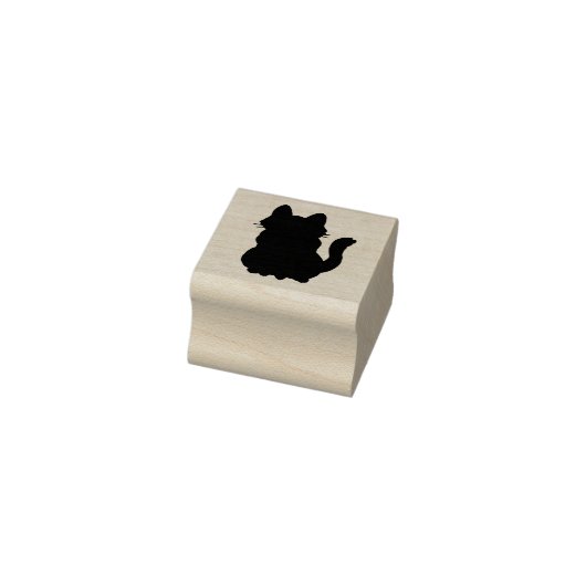 Solid Cat Kitten Animal Silhouette Outline Rubberstempel (Stempel)
