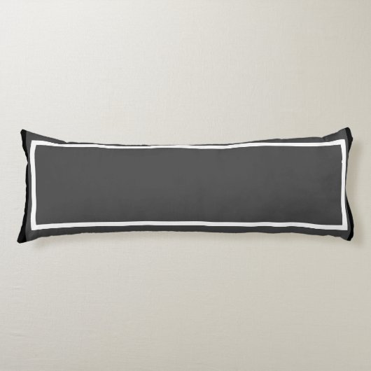 Solid Classic Houtskool Grijs met Witte Trim Lichaamskussen (Voorkant)