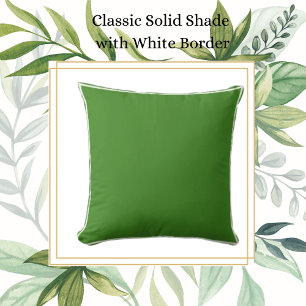 Solid Classic Smaragdgroen met witte sierrand Kussen