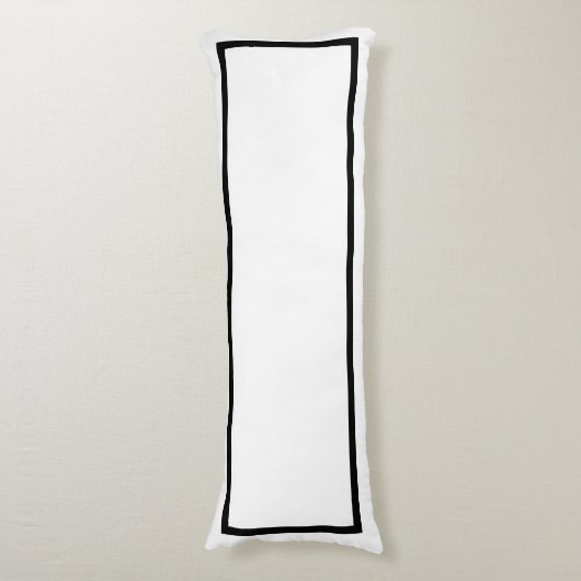 Solid Classic Zwart met Wit Trim Body Kussen (Voorkant Verticaal)