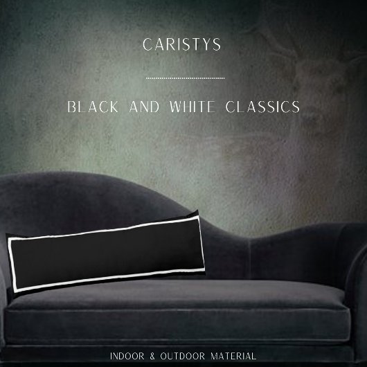 Solid Classic Zwart met witte sierstrip Lichaamskussen